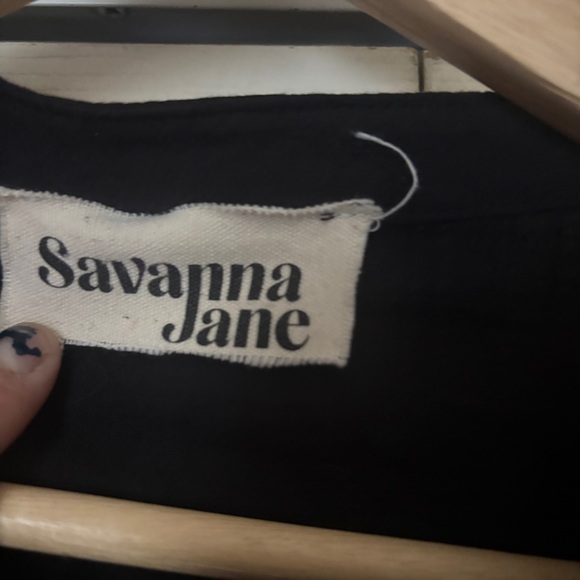 Anthropologie Savanna Jane Black Cotton Long Sleeve Blouse Colorful Embroidery - Picture 5 of 10